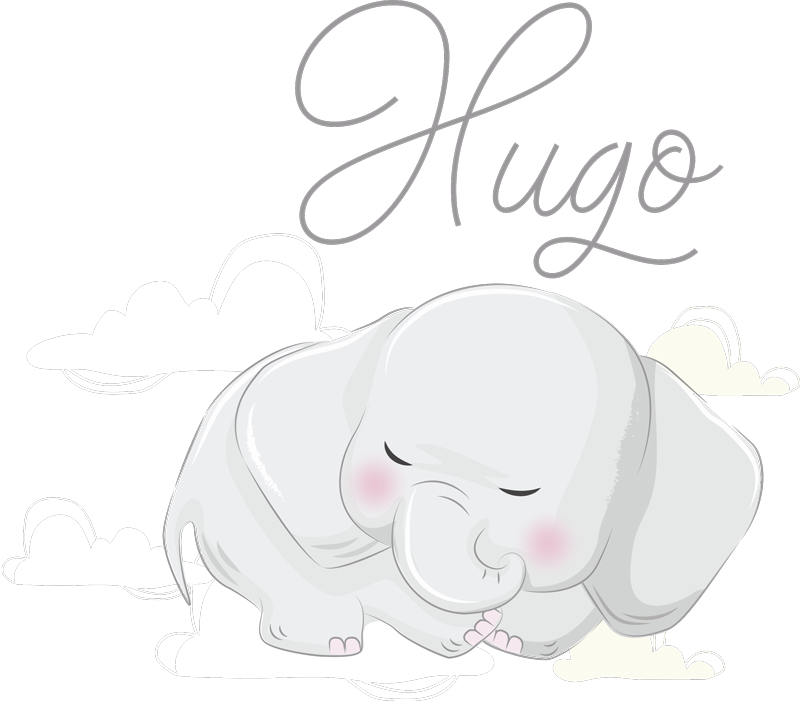Tappeto vinile animali elefante che dorme tra le nuvole - TenStickers