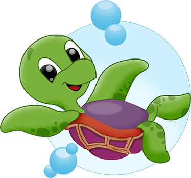 Tappeto vinile animali tartarughina che gioca - TenStickers