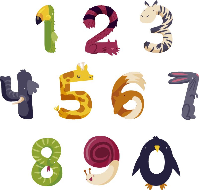 Tappeto vinile animali numeri con animali - TenStickers
