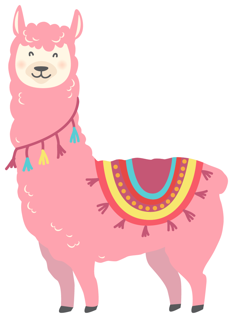 Tappeto vinile animali llama rosa - TenStickers