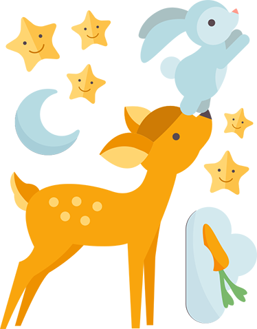 Tappeto vinile animali cervo e coniglio - TenStickers