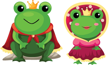 Tappeto vinile animali rane re e regina - TenStickers