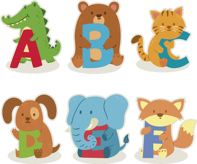Tappeto vinile animali abecedario di animali - TenStickers