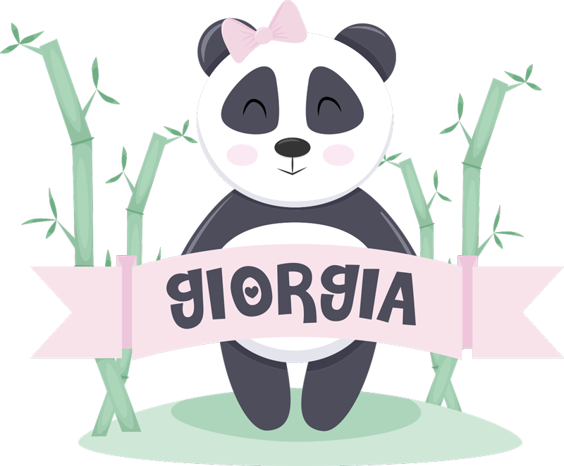 Tappeto vinile animali baby panda femmina con nome - TenStickers