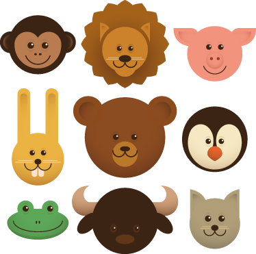 Tappeto vinile animali creature felici - TenStickers