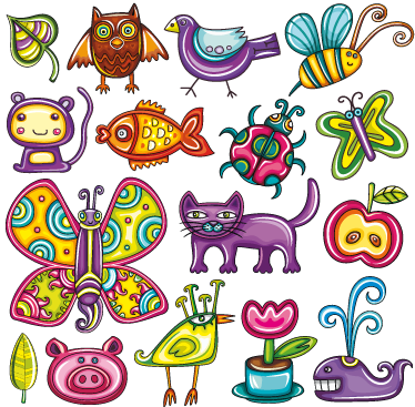 Tappeto vinile animali stile colorato - TenStickers