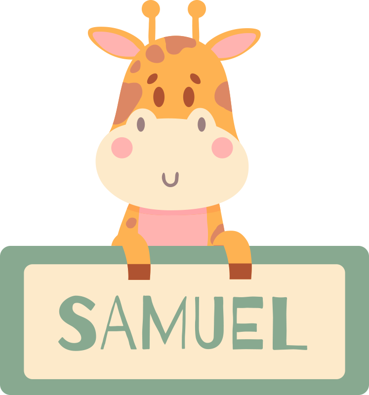 Tappeto vinile animali giraffa con nome - TenStickers