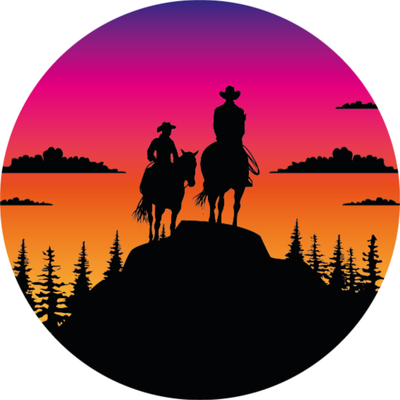 Tappeto vinile animali montagne west e cavalli - TenStickers