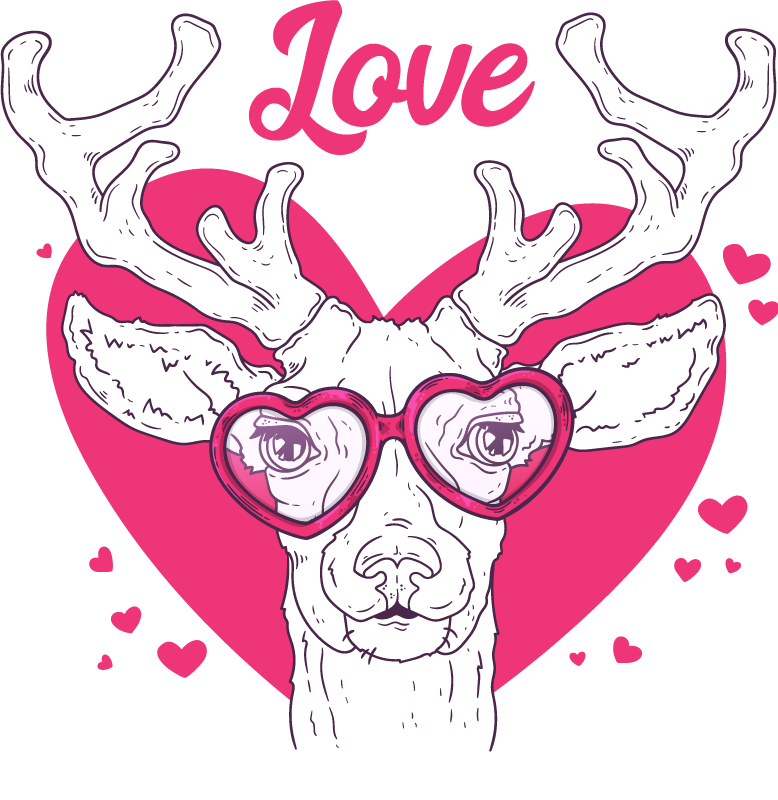 Tappeto vinile animali amore per i cervi - TenStickers