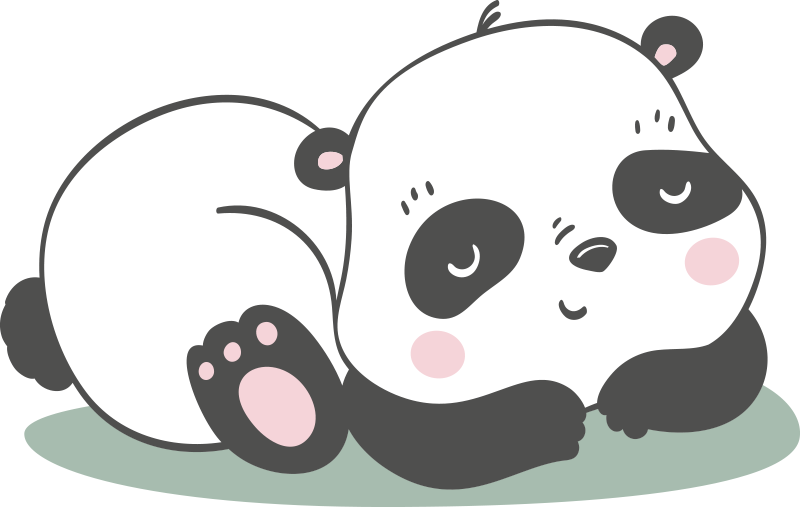 Tappeto vinile animali illustrazione panda - TenStickers