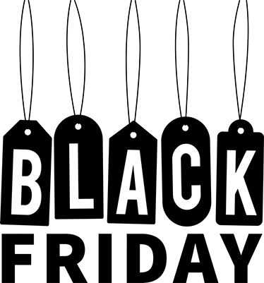 Tappeto vinile black friday testo in bianco e nero - TenStickers