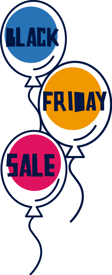 Tappeto vinile black friday palloni colorati - TenStickers