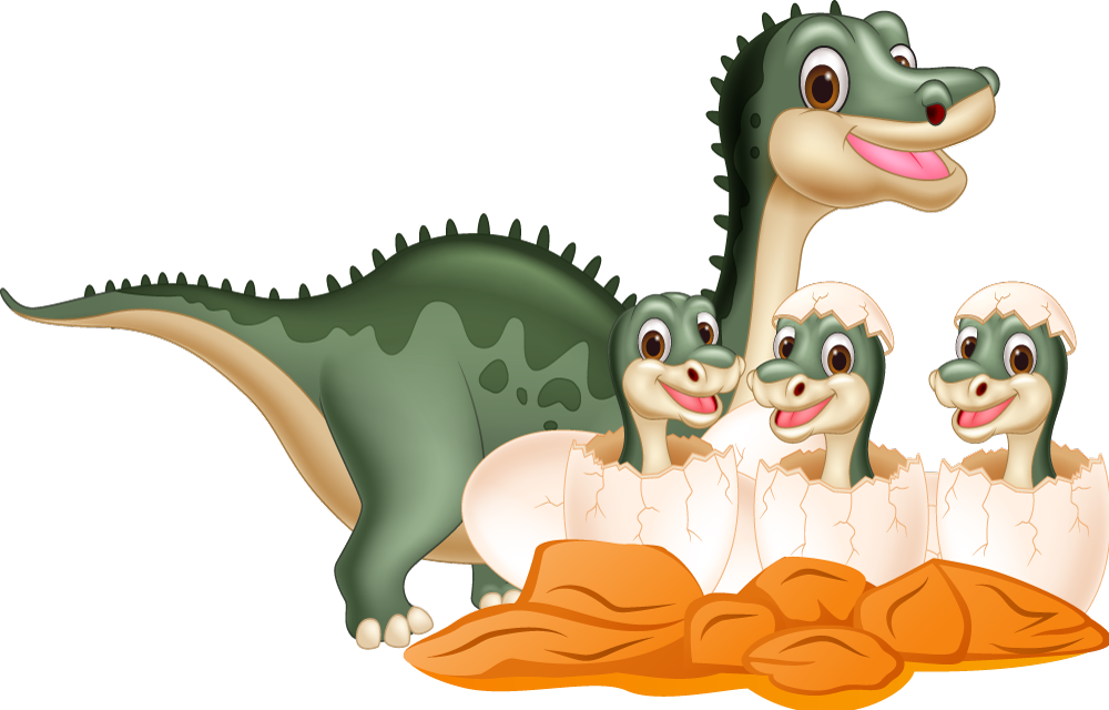Tappeto vinile animali famiglia di dinosauri carini - TenStickers