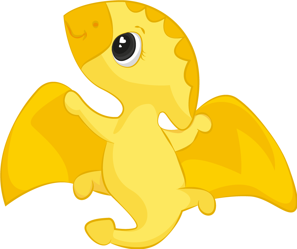Tappeto vinile animali drago giallo allegro - TenStickers