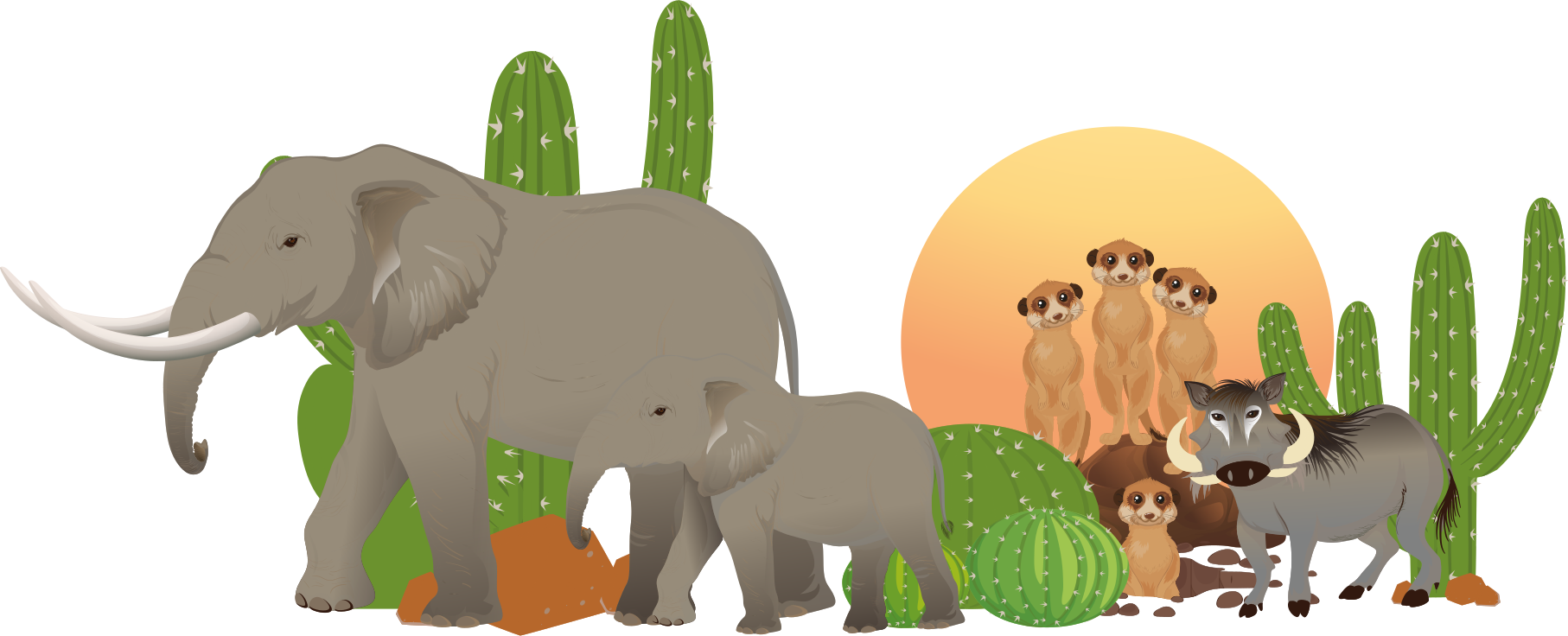 Tappeto vinile animali scena safari - TenStickers