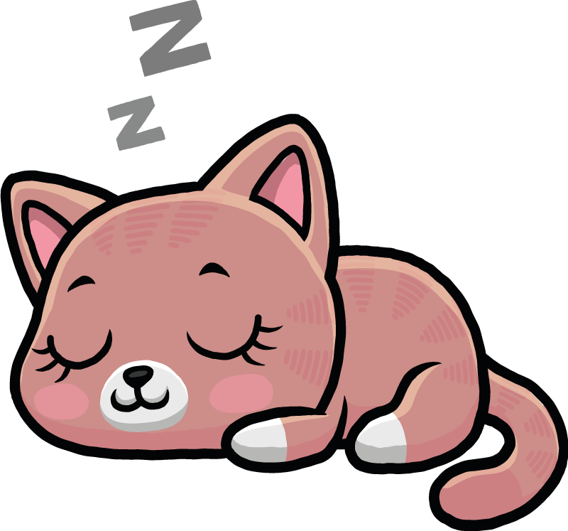 Tappeto vinile animali illustrazione gatto dormiente - TenStickers