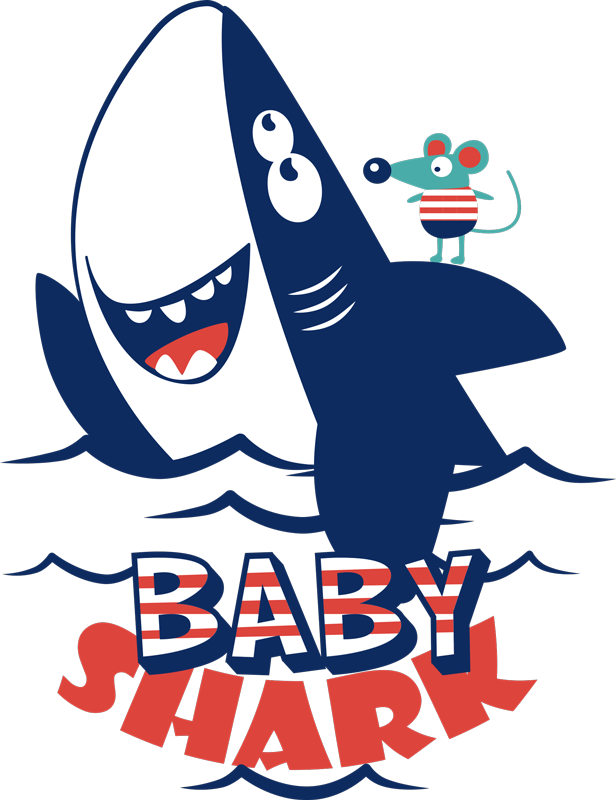 Tappeto vinile animali squalo felice - TenStickers