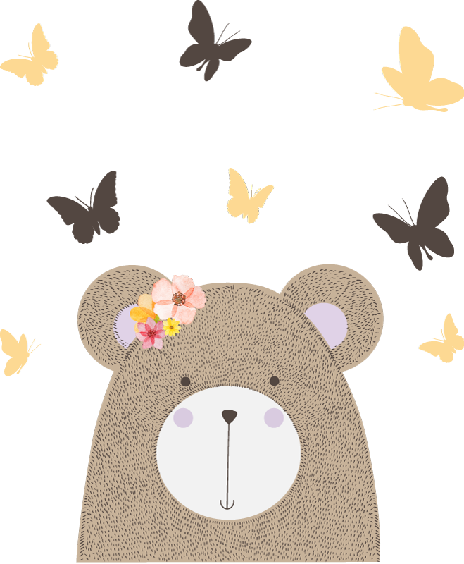 Tappeto vinile animali motivo orso giocoso - TenStickers