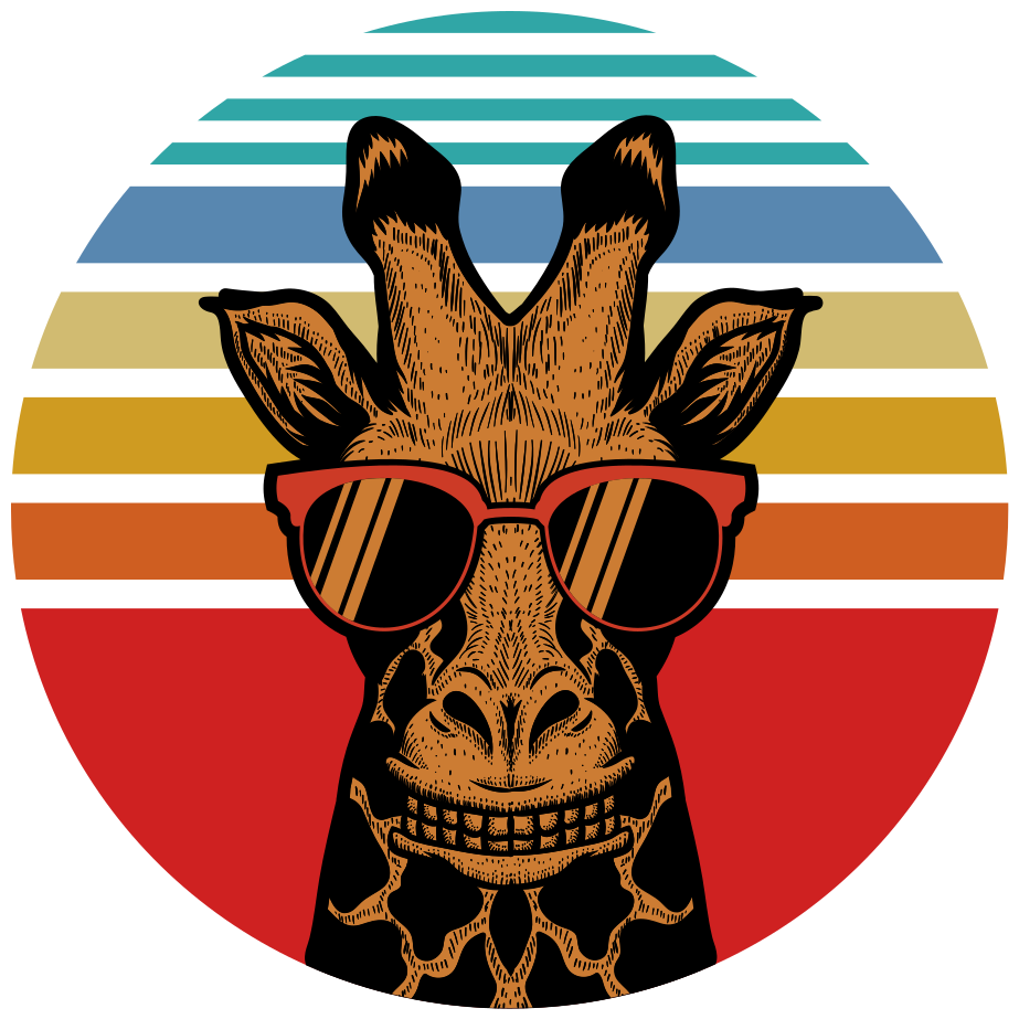 Tappeto vinile animali giraffa occhiali cool - TenStickers