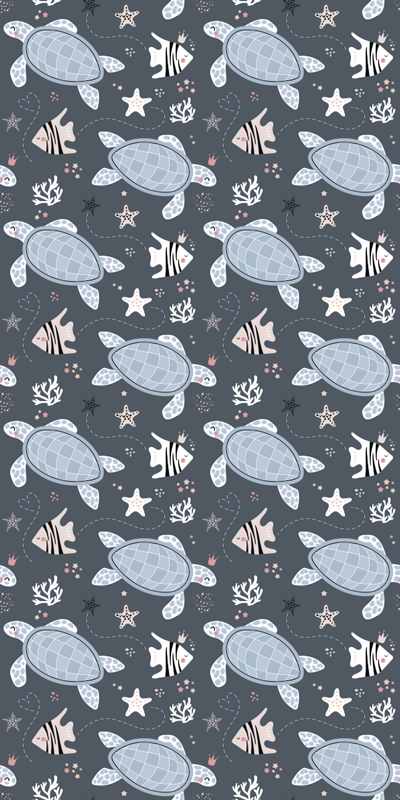 Tappeto vinile animali tartarughe e pesci sott'acqua - TenStickers