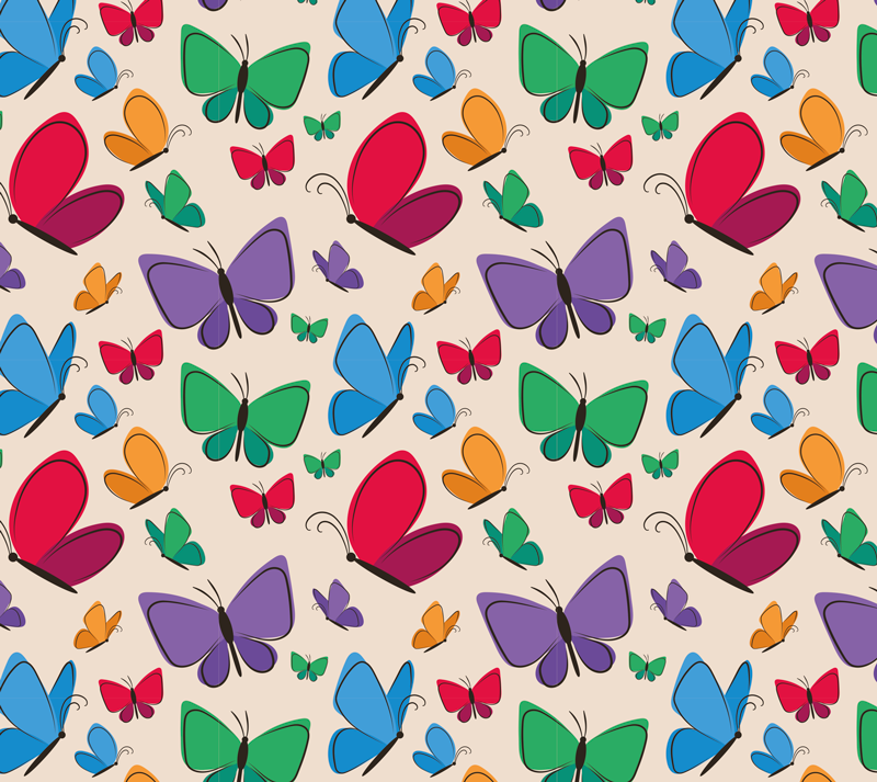 Tappeto vinile animali farfalle volanti per bambini - TenStickers