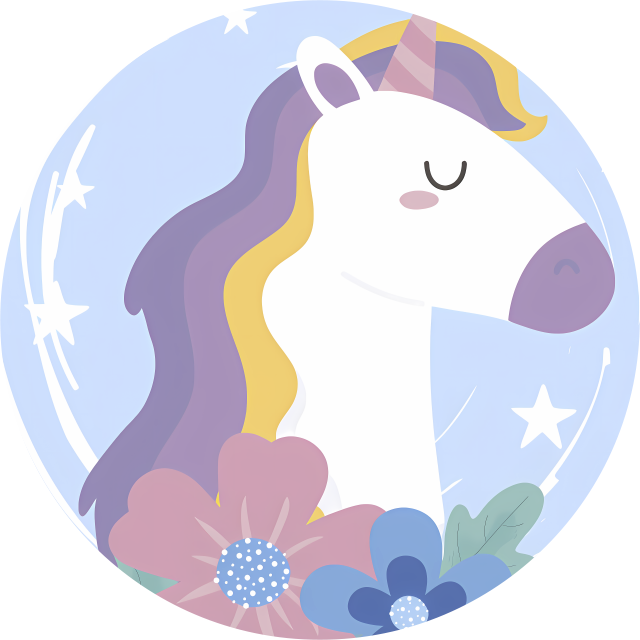 Tappeto vinile animali unicorno dai capelli brillanti - TenStickers