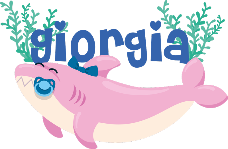 Tappeto vinile animali baby shark con nome ragazza - TenStickers
