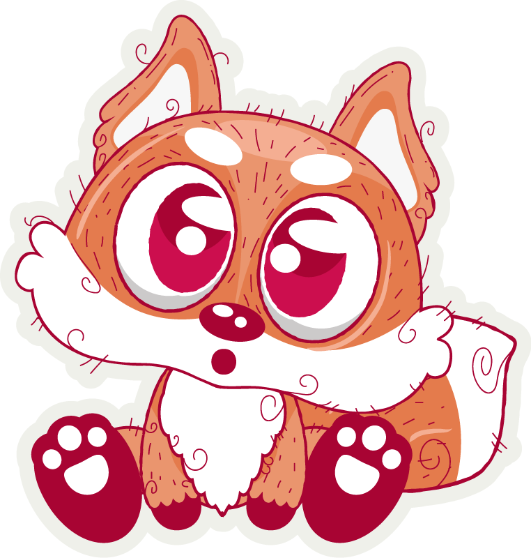 Tappeto vinile animali volpe anime carina - TenStickers
