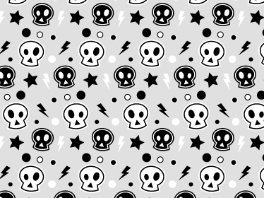 Tappeto vinile halloween teschi grigi e bianchi - TenStickers