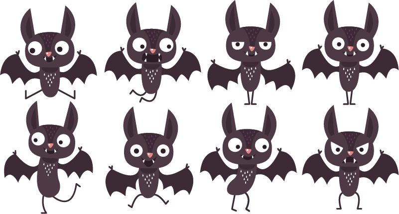 Tappeto vinile halloween pack pipistrelli felici - TenStickers