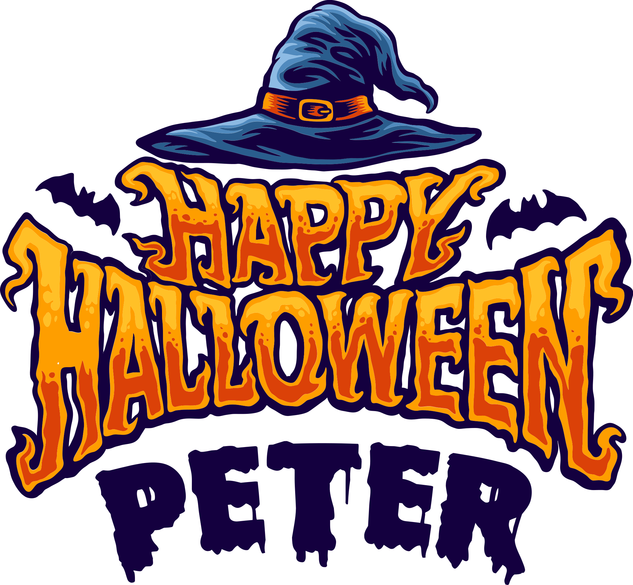 Tappeto vinile halloween personalizzato e felice - TenStickers