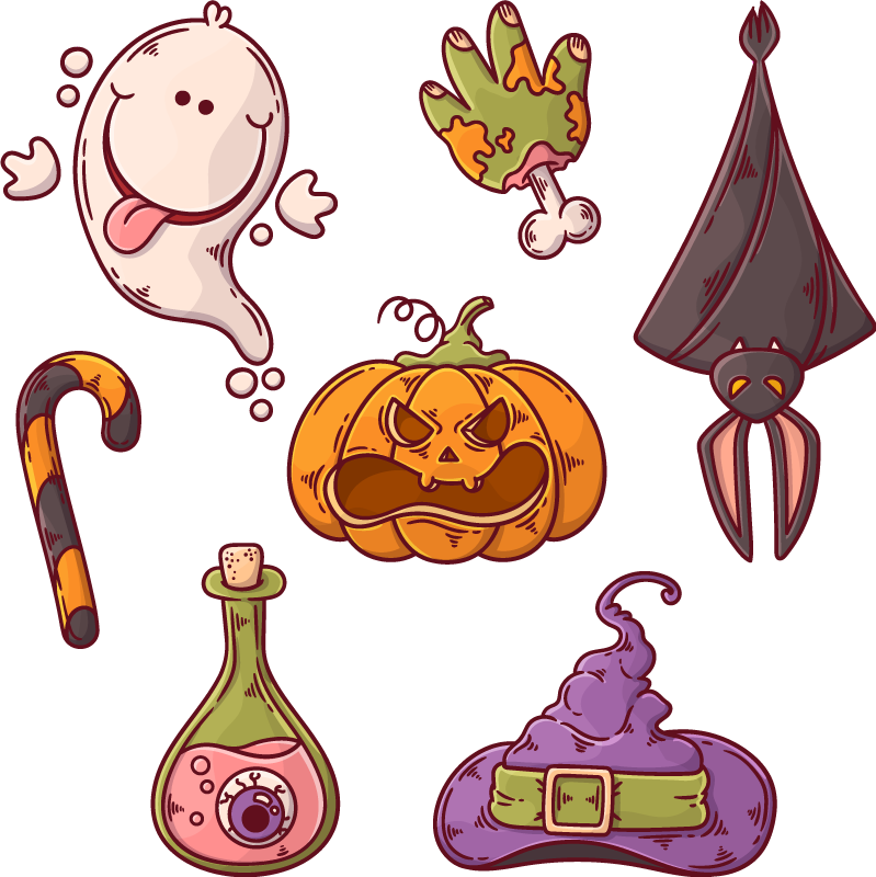 Tappeto vinile halloween figure di halloween - TenStickers