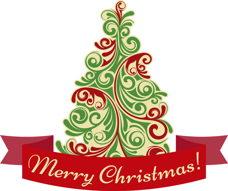 Tappeto vinile natale albero classico con messaggio - TenStickers