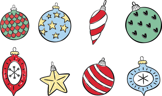 Tappeto vinile natale set di palline natalizie vintage - TenStickers