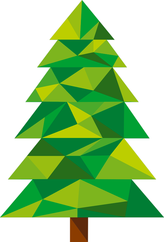 Tappeto vinile natale pino poligonale - TenStickers