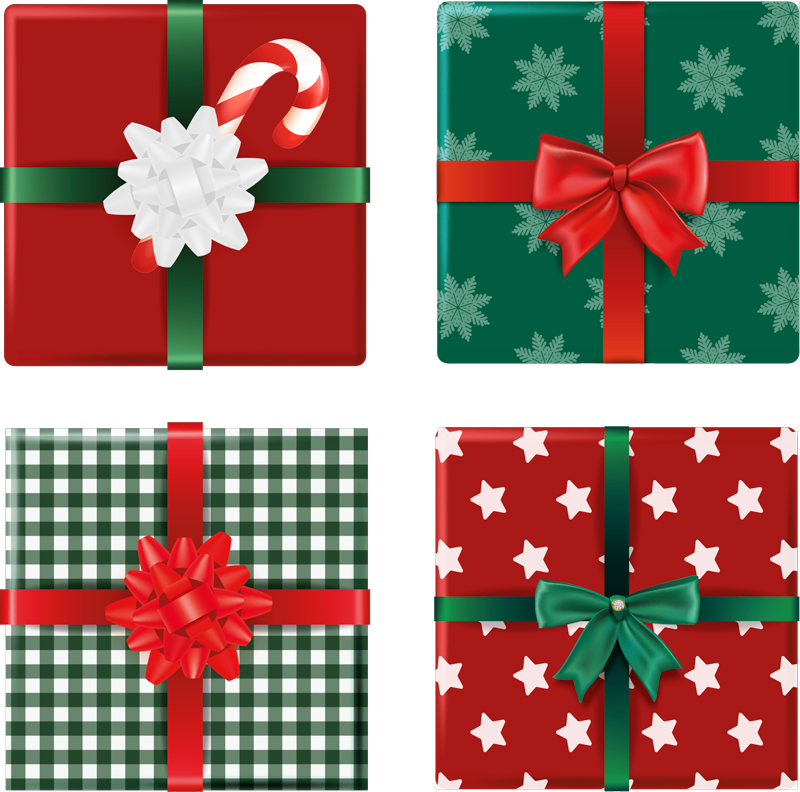 Tappeto vinile natale confezione scatole regalo - TenStickers