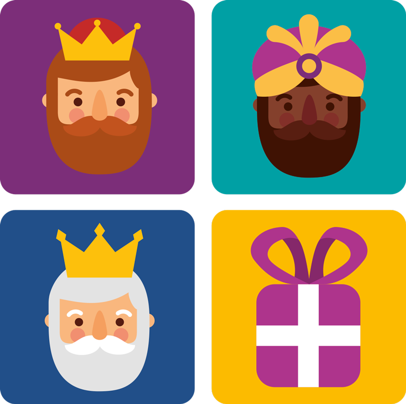 Tappeto vinile natale set tre re - TenStickers