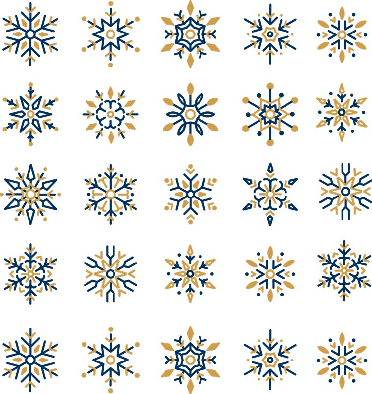 Tappeto vinile natale 25 fiocchi di neve unici - TenStickers
