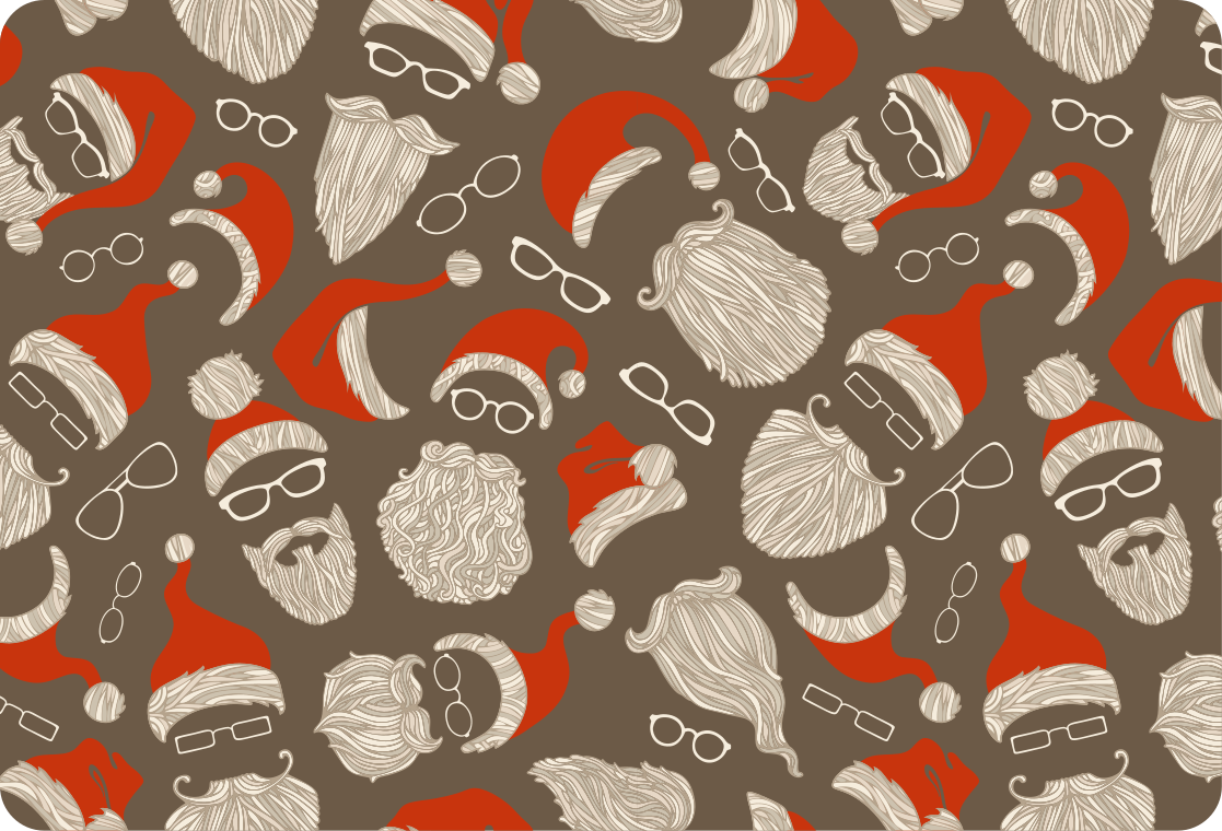 Tappeto vinile natale motivo faccia babbo natale vintage - TenStickers