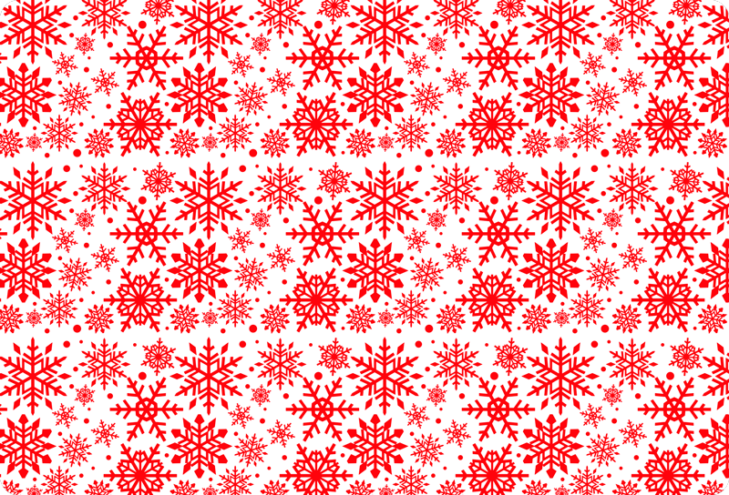 Tappeto vinile natale fiocchi di neve rossi - TenStickers