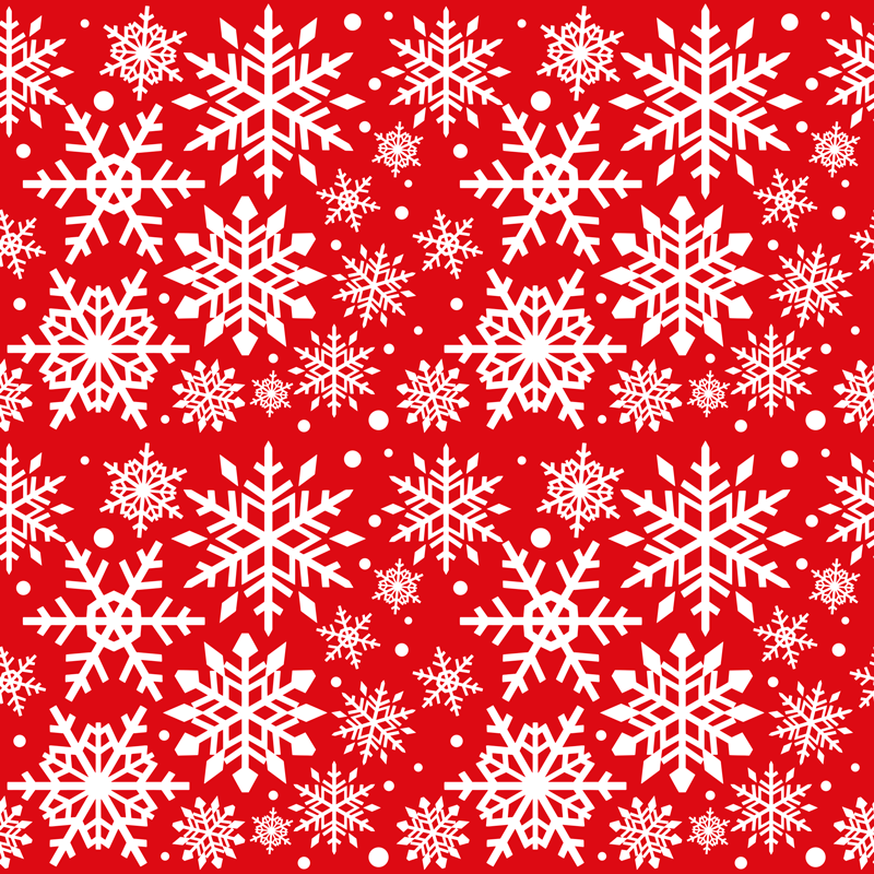 Tappeto vinile natale fiocchi di neve rossi - TenStickers
