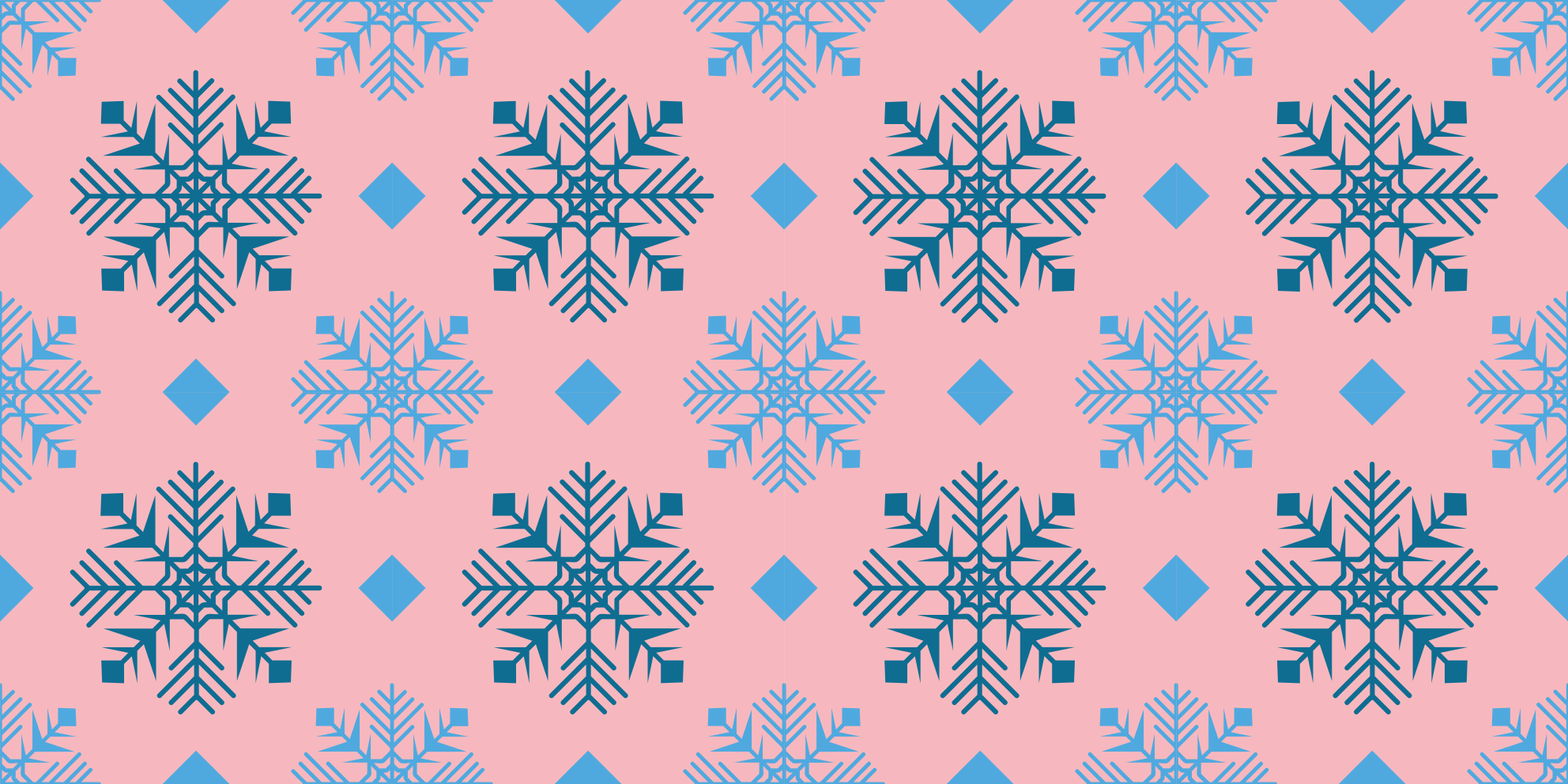Tappeto vinile natale motivo fiocchi neve rosa e blu - TenStickers