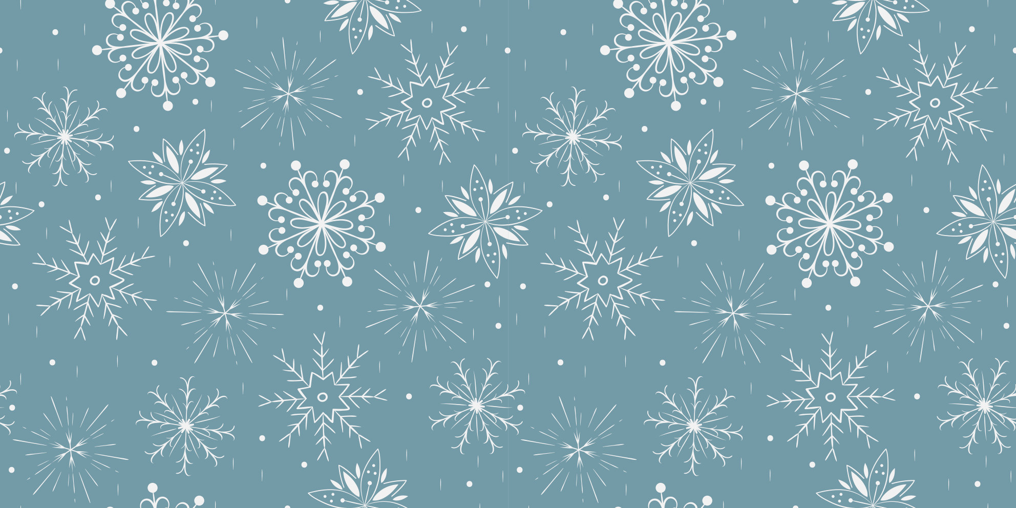 Tappeto vinile natale fiocchi di neve blu e bianchi - TenStickers