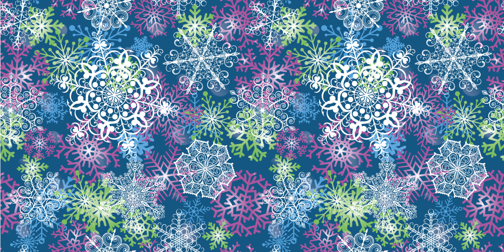 Tappeto vinile natale fiocchi di neve su sfondo blu - TenStickers