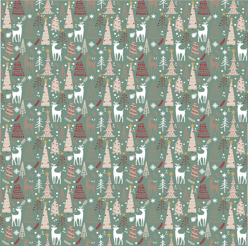 Tappeto vinile natale motivo foresta natalizia - TenStickers