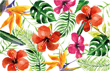 Tappeto vinile fiori monstera colorata - TenStickers