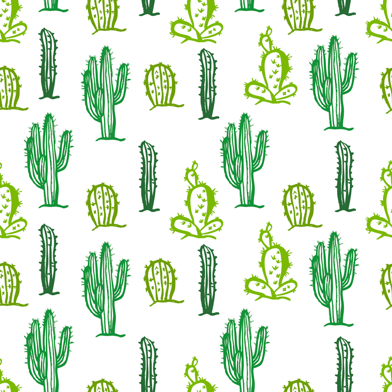 Tappeto vinile fiori stile cactus verde - TenStickers