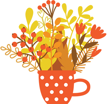 Tappeto vinile fiori vaso autunnale - TenStickers