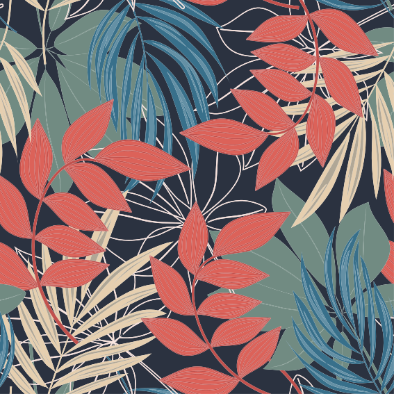 Tappeto vinile fiori motivo elegante di fauna e flora - TenStickers