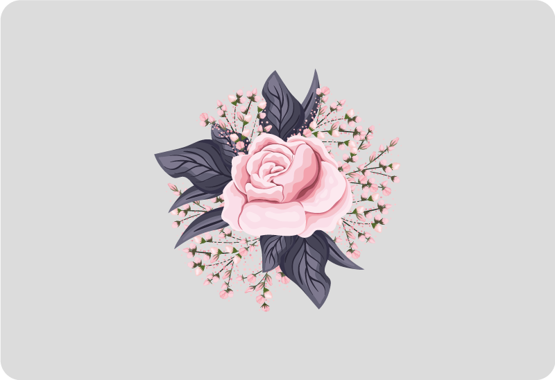 Tappeto vinile fiori design floreale sorprendente rosa - TenStickers